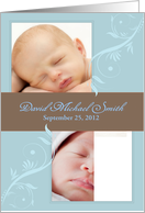 Elegant Baby Boy Customizable Photo and Type Birth Announcement card