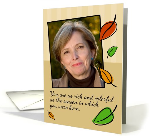 Autumn Leaves, Birthday Customizable Photo card (944494)