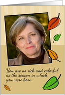 Autumn Leaves, Birthday Customizable Photo Card