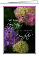 Deepest Sympathy Loss of Grandfather, Painted Hydrangea Flowers card