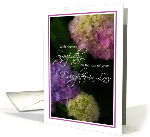 Sympathy Loss of Daughter-in-Law, Painted Hydrangea Flowers card