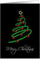 Merry Christmas, Spiral Christmas Tree with Star Card