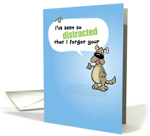 Humorous Belated Birthday, Dog & Squirrel card (962509)