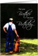 Brother Birthday, Country Man with Dog Card