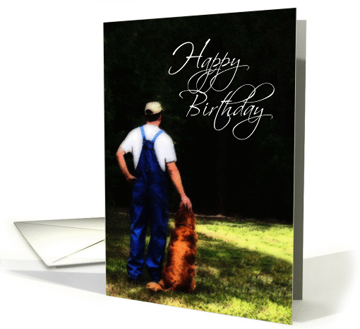 Happy Birthday, Country Man with Dog card (963291)