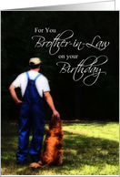 Brother-in-Law Birthday, Country Man with Dog Card