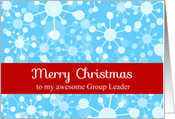 Merry Christmas Group Leader, Modern Graphic Snowflakes Card
