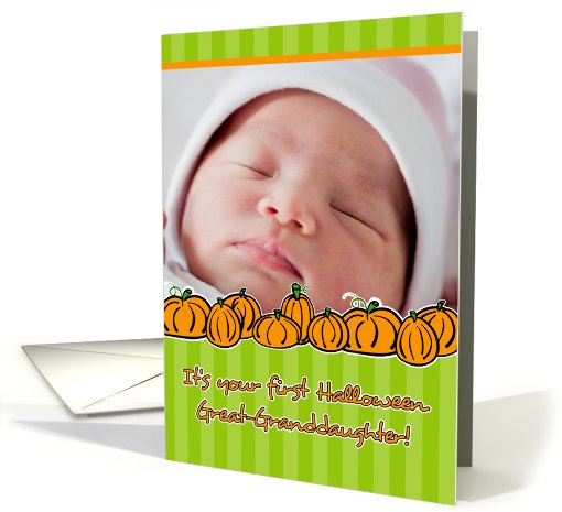 Great-Granddaughter's First Halloween Pumpkin Photo card (964991)