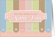 Name Day for Woman, Pretty Scrapbook Style Card