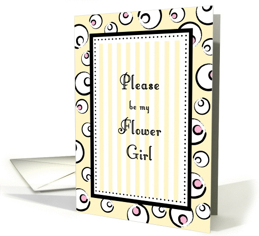 Be my Flower Girl, Wedding Party Invitation, Circles & Stripes card