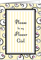 Be my Flower Girl, Wedding Party Invitation, Circles & Stripes card