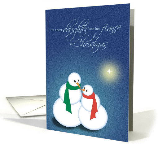 Daughter & Fiance Christmas Snowmen with Scarves card (979749)