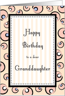 Granddaughter Birthday, Pink Bubbles & Stripes Card