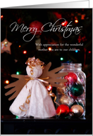 Merry Christmas to Mother of our Children, Angel Ornaments card