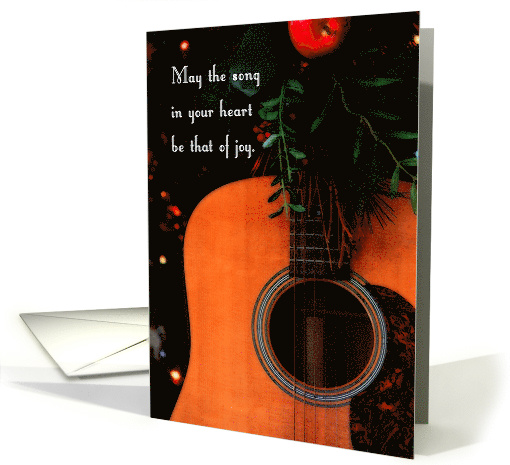 Joyful Song at Christmas, Acoustic Guitar and Evergreen card (998859)