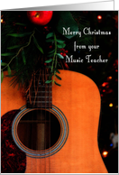 Merry Christmas from Music Teacher, Joyful Song Guitar card