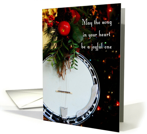 Merry Christmas Joyful Song, Holiday Banjo card (999331)