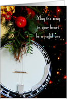Merry Christmas Joyful Song, Holiday Banjo card