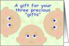 Baby Shower Gift For Triplets card
