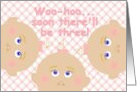 Baby Shower For Triplet Girls card