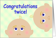 Baby Shower Congratulations for Twins! card