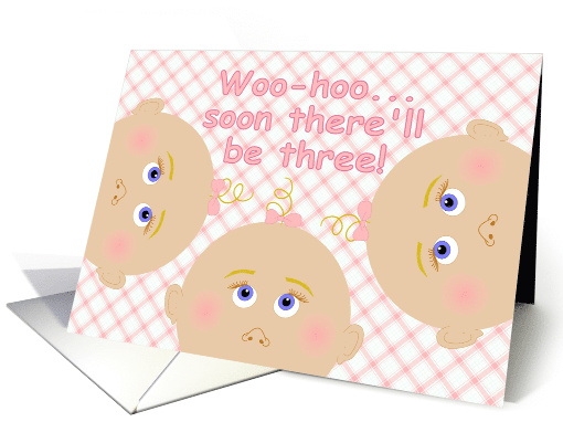 Baby Shower For Triplet Girls card (823845)