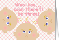Baby Shower For Triplet Girls card