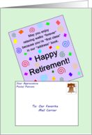 Happy Retirement to Our Favorite Mail Carrier - Card With Envelope card