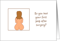 First Post-Op Poop is Something to Toot Your Horn About! Congrats! card