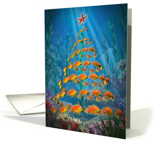 Ocean Christmas tree card (817621)