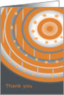 Thank You, Abstract Art With Orange, Gray And White Circles card