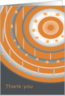 Thank You, Abstract Art With Orange, Gray And White Circles card