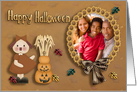 Happy Halloween Doll and Pumpkin Photo Card