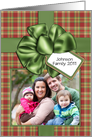 Wrapped Christmas Gift Red and Green plaid Photo Card