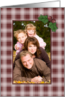 Plaid and Holly Christmas Photo Card