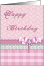 Pink Elephant Happy Birthday Card For Girls card