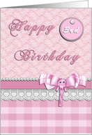 Pink Elephant Happy 3rd Birthday Card For Girls card