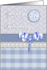 Blue Elephant Happy 5th Birthday card