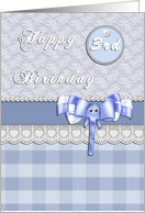 Blue Elephant Happy 3rd Birthday card