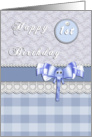 Blue Elephant Happy 1st Birthday card