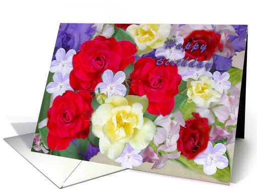 Happy Birthday Rose Bouquet card (830525)