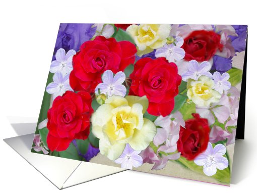 Rose Bouquet Blank Note card (830527)