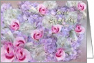 With Sympathy Pink Rose Buds and Hydrangeas card