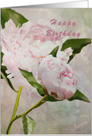 Happy Birthday Pastel Pink Peonies card