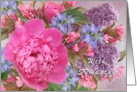 With Sympathy Pink Peonies and Lilacs card