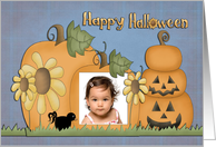 Happy Halloween Pumpkin Photo Card