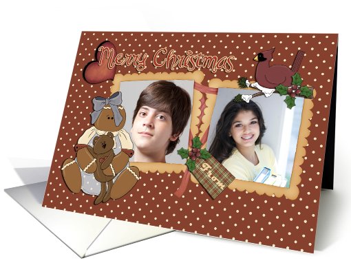 Merry Christmas Gingerbread Lady Photo card (850537)
