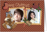 Merry Christmas Gingerbread Lady Photo Card
