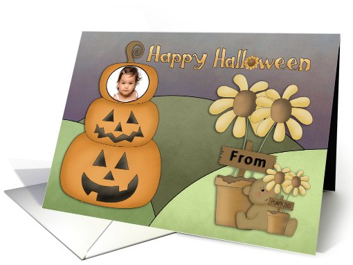 Happy Halloween Pumpkin Photo card (850540)