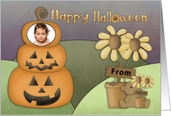 Happy Halloween Pumpkin Photo Card